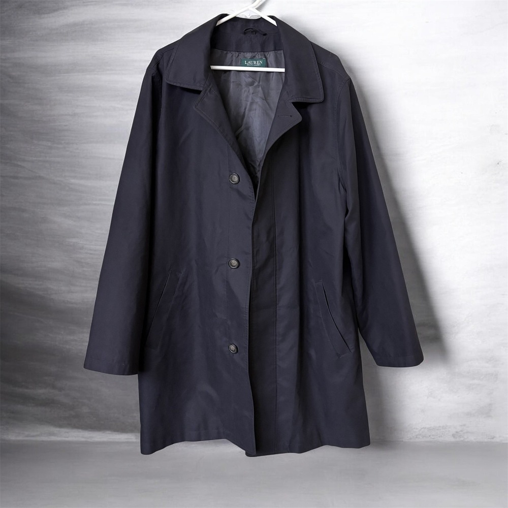 Lauren Ralph Lauren Mens Raincoat Car Coat Shell Black 40L EDARR2AR0010 No Liner